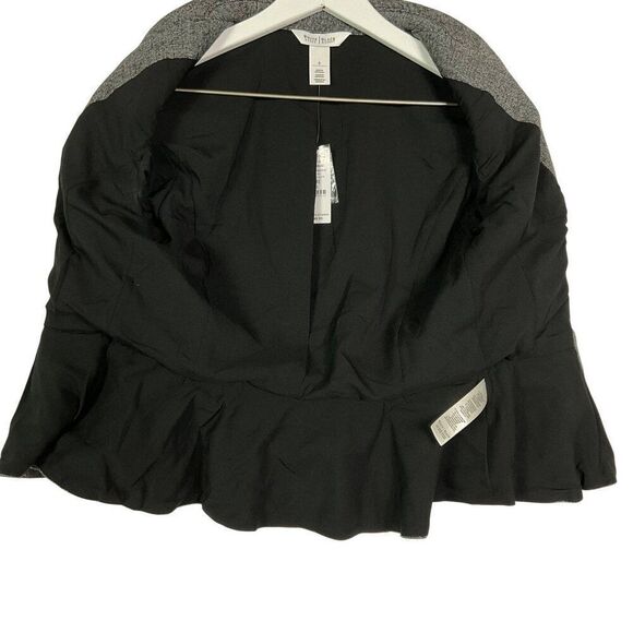 NWT White House Black Market Womens Textured Blazer Jacket Size 0 Black & White - Picture 4 of 14